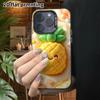 Чехол для телефона: 2D плоский дизайн, подходит для защитного чехла iPhone 18 17 16 15 14 13 Pro, мультяшный ананас, идеальный подарок на Рождество и Хэллоуин
