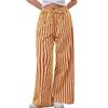 Женские модные полосатые брюки с завязками на талии, широкими карманами и свободными повседневными брюками