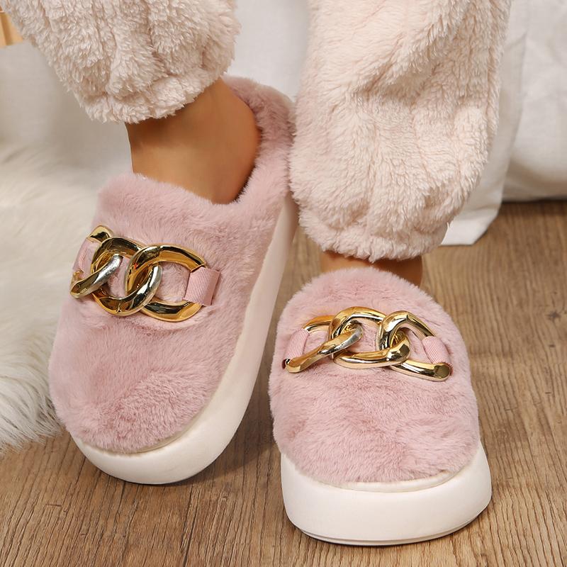 Winter Faux Suede Cotton Slippers for Women's Winter Warm Comfortable Winter Sandals Plush Ladies  Home Slippers