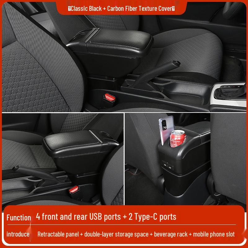 Подходит для Toyota Yaris 2008-2011: Подлокотник-бокс без сверления