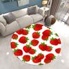 Милый круглый ковер с принтом клубники, домашний диван, гостиная, спальня, украшение для пола, напольный коврик, ковер
