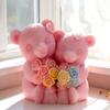 DIY Rose Flowers Tulip Bouquet Couple Bears Silicone Mold Valentine's Day Handmade Gifts Scented Candle Cartoon Bear Molds