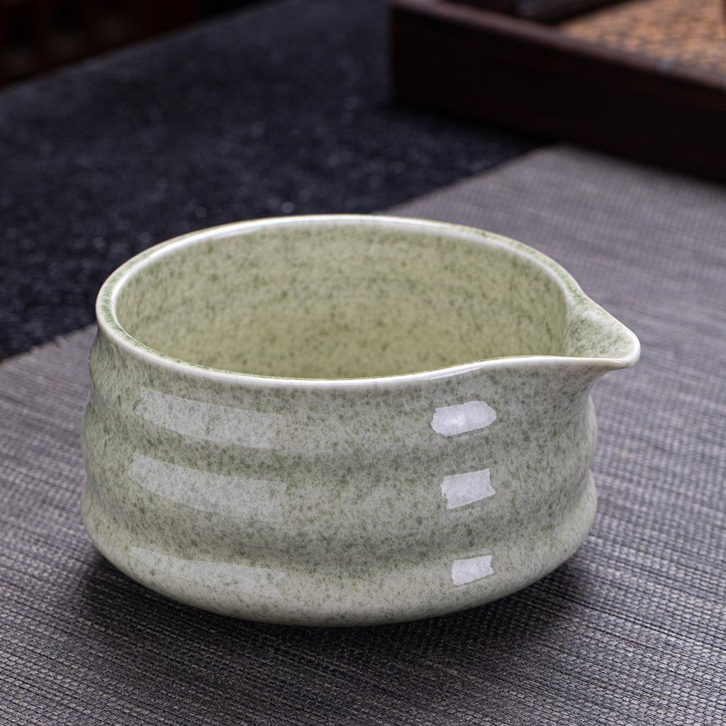 Matcha Grey Green Ceramic Matcha Bowl Large Capacity High Temperature Resistant Tea Salad Soup Bowl Smooth Green Tea Maker Cup
