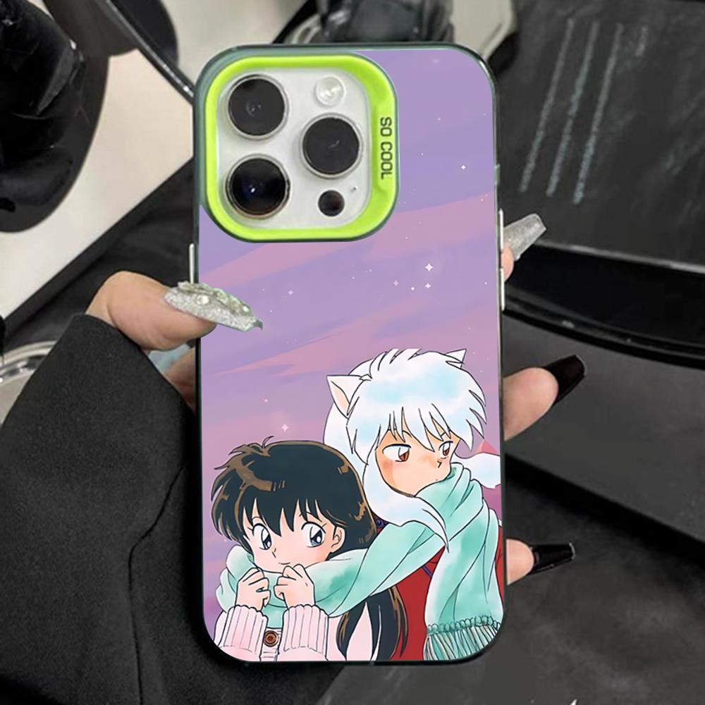 Anime I-Inuyasha Phone Case For iPhone 16,15,14,13,12,11,Pro,Max,Plus,Mini,XS,SE Anti Fall Green Matte Hard Bumper