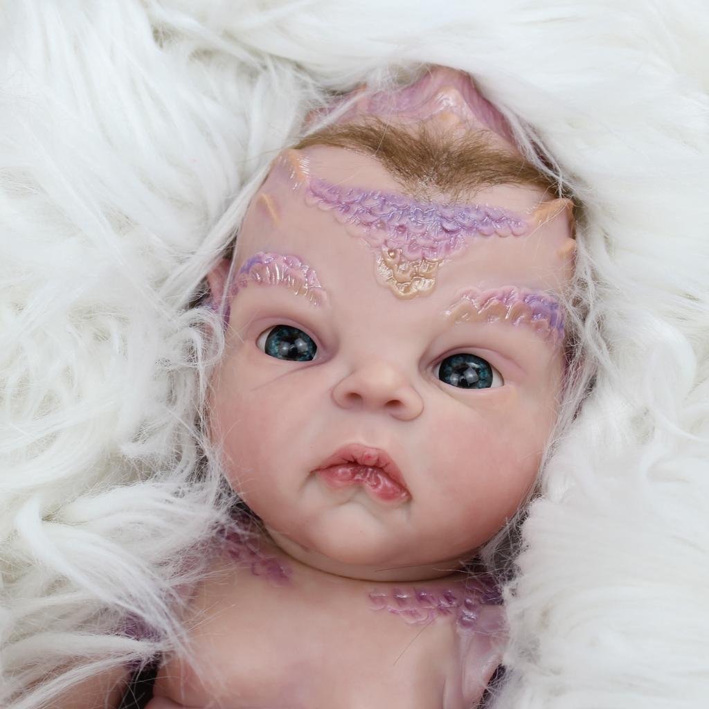 BZDOLL 50CM 3D Paint Skin Soft Silicone Reborn Princess Atlantyss Seahorse Baby Doll Lifelike 20 Inch Hippocampus Premium Collectibles