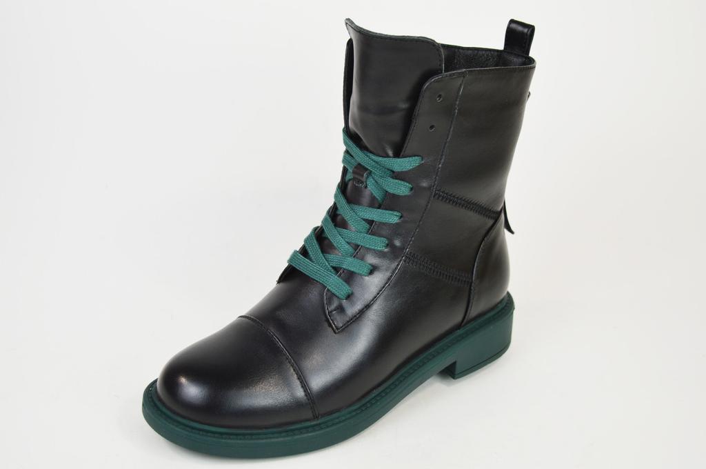 Ботинки Berkonty 89085 36 Черные с зеленым кожа