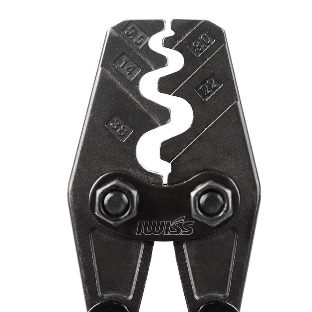 IWISS Bare Crimp Bare Crimp Crimping Compatible with HS-38 Terminals, Sleeves, Tool, General-Purpose Type, 5.5-38.0 sq.