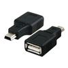 OTG USB A гнездо на микро-USB мини-адаптер зарядного устройства, 5-контактный, черный, 1 шт.