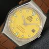 AUTOMATIC 46941 JAPAN MENS VINTAGE YELLOW COLOR DIAL WATCH A701810-5 R207-a701810