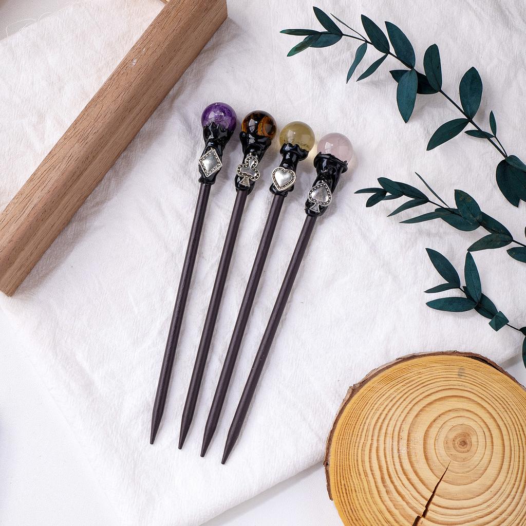 1pc Natural Crystal Column Hairpin Simple Hairpin Hairpin Plate Hairpin Step Accessories Holiday Gift arbol de cuarzo rosequartz