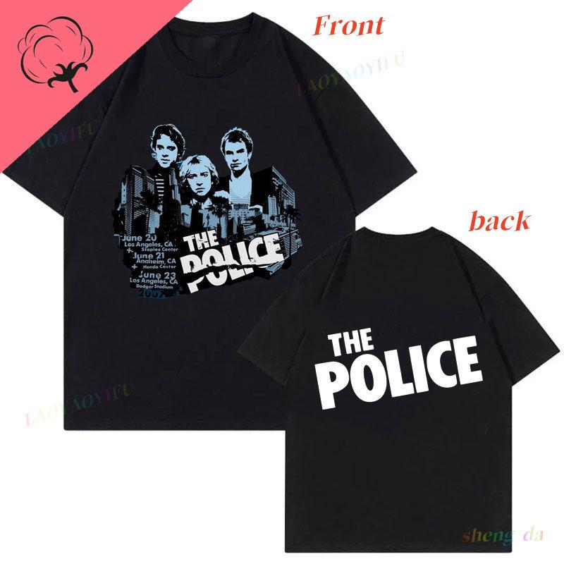 Футболка группы The Police Ghost in The Machine Tour 1982 Унисекс Женская футболка Винтажная Уличная одежда Харадзюку Готическая Хлопковая одежда