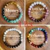 4 Pcs Bohemian Natural Citrine Malachite Fortune Rose Quartz Lovely Moonstone Sacred Tiger Eye Protection Vibrant Elegant Fashion Beaded Bracelet