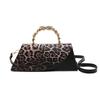 Vintage Style Animal Print Mini Pu Handbag With Inner Phone Pocket For Casual Outings