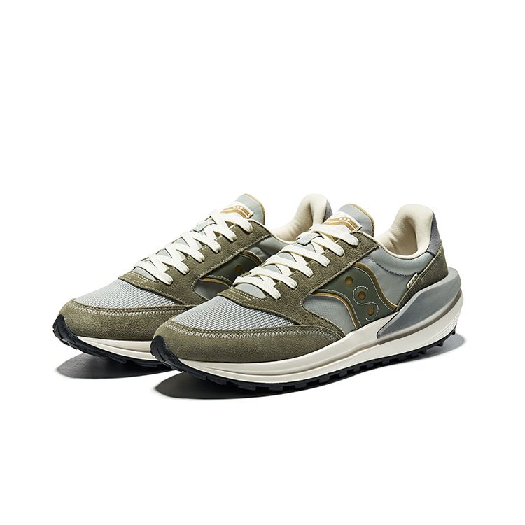 SAUCONY Jazz Renew Ретро Удобная Нейлоновая Сетка Нескользящая Прочная Низкий Верх Повседневные Кроссовки для Бега Унисекс кроссовки Серо-зеленый S79040-6