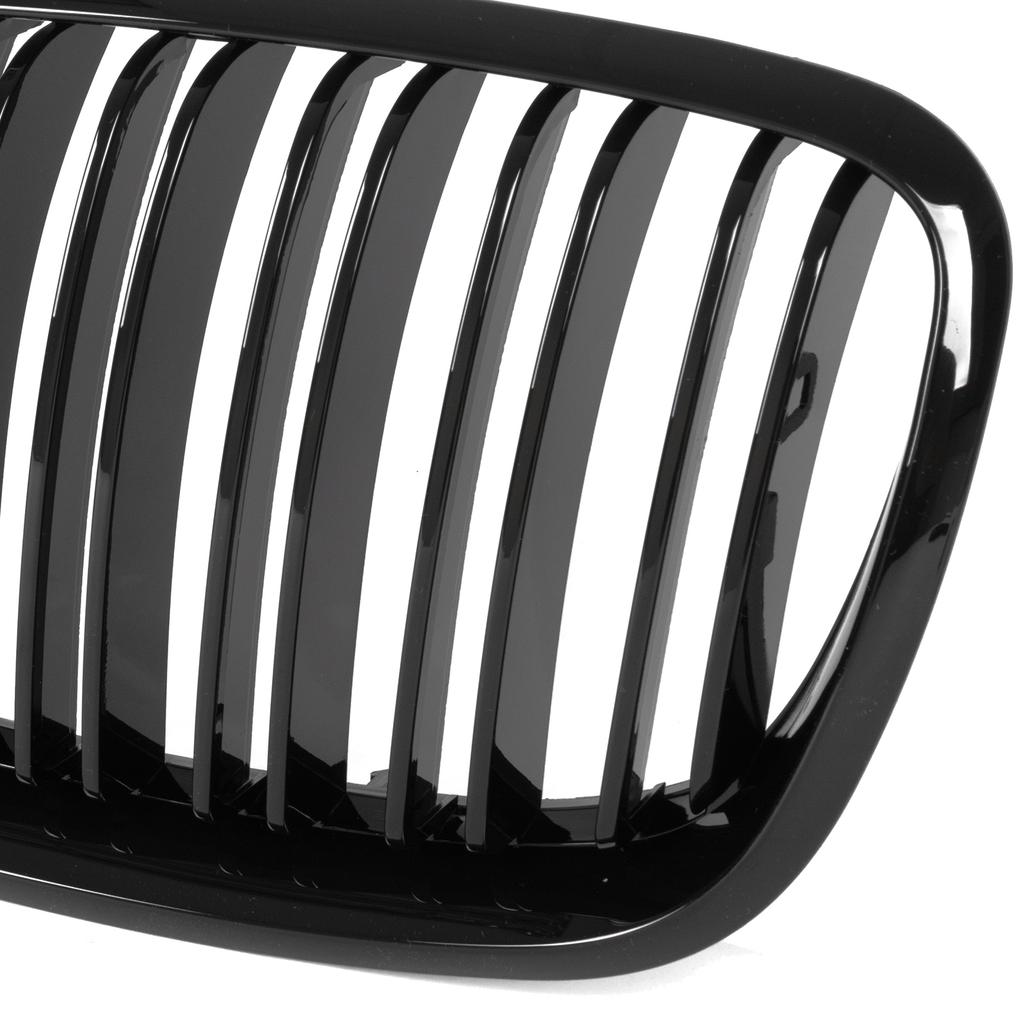 BMW X5 E70 06-13 grilles between the headlights (kidneys) left + right set BLACK GLOSSY DOUBLE BAR