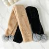 Customized autumn and winter extended Mao Mao scarf double-sided plush shawl versatile scarf imitation mink hair with hairball scarf