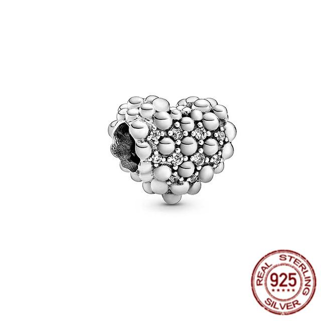 Стерлингового серебра 925 пробы, ажурное сердце, генеалогическое дерево и след сердца, очаровательные бусины, подходят для милого модного браслета, ювелирное изделие, подарок