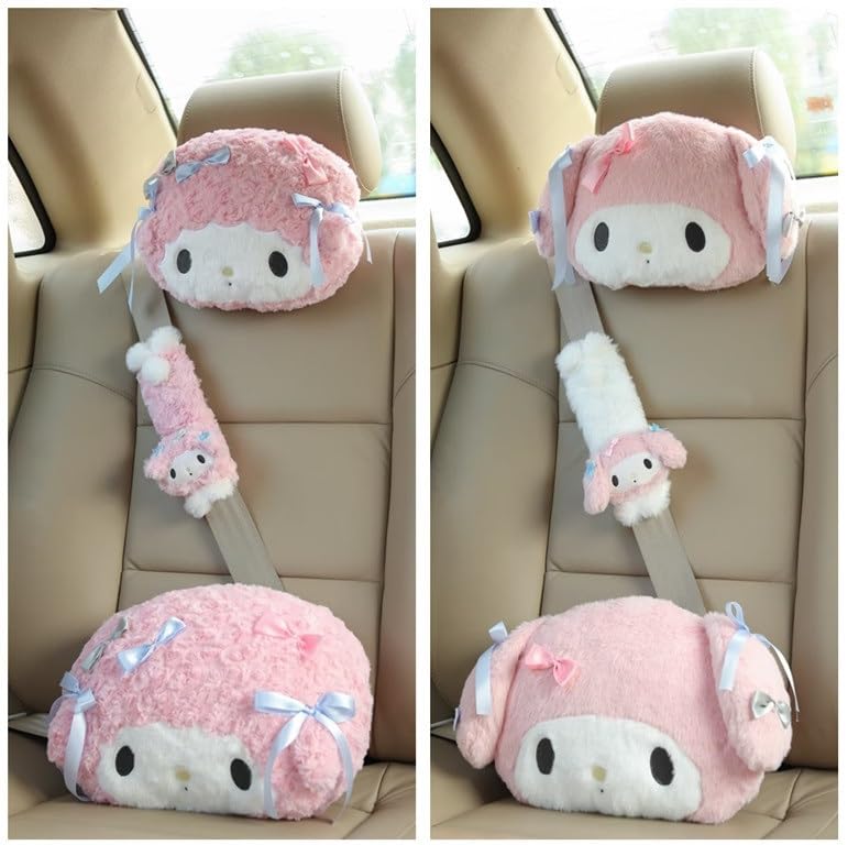 My Melody Neck Pad, Car Neck Pillow, Seat Belt Cover, Neck Pillow, Cushion, Headrest,