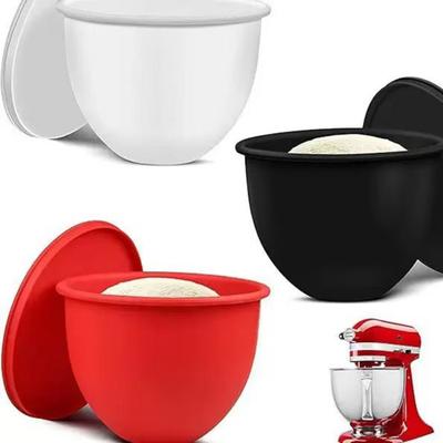 Силиконовый вкладыш для чаши миксера KitchenAid 5 кварт с наклонной головкой, нескользящий коврик для смешивания с крышкой, безопасный для микроволновой печи, защищает оригинальную чашу