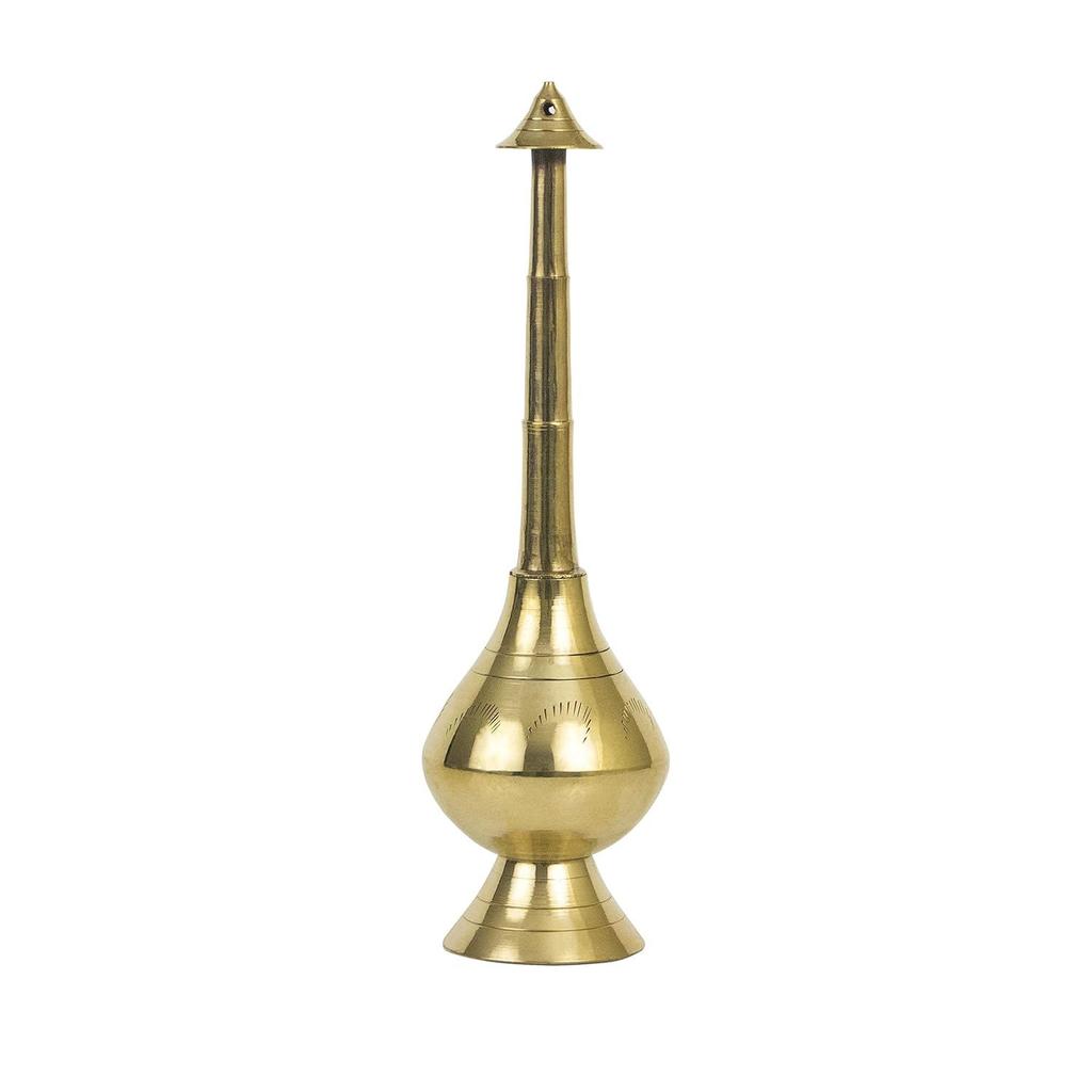 Brass Sprinkler Bottle for Holy Water, Gangajal and Perfume Gulab Pash Rose Brass Water Paneer Sombu –(Small)
