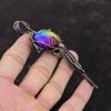 Подвеска Rainbow Solar Quartz Druzy, подвеска из медной проволоки с драгоценным камнем, ручная работа, абсолютно новый кулон, подарок для него, уникальный дизайн из меди, ювелирные изделия
