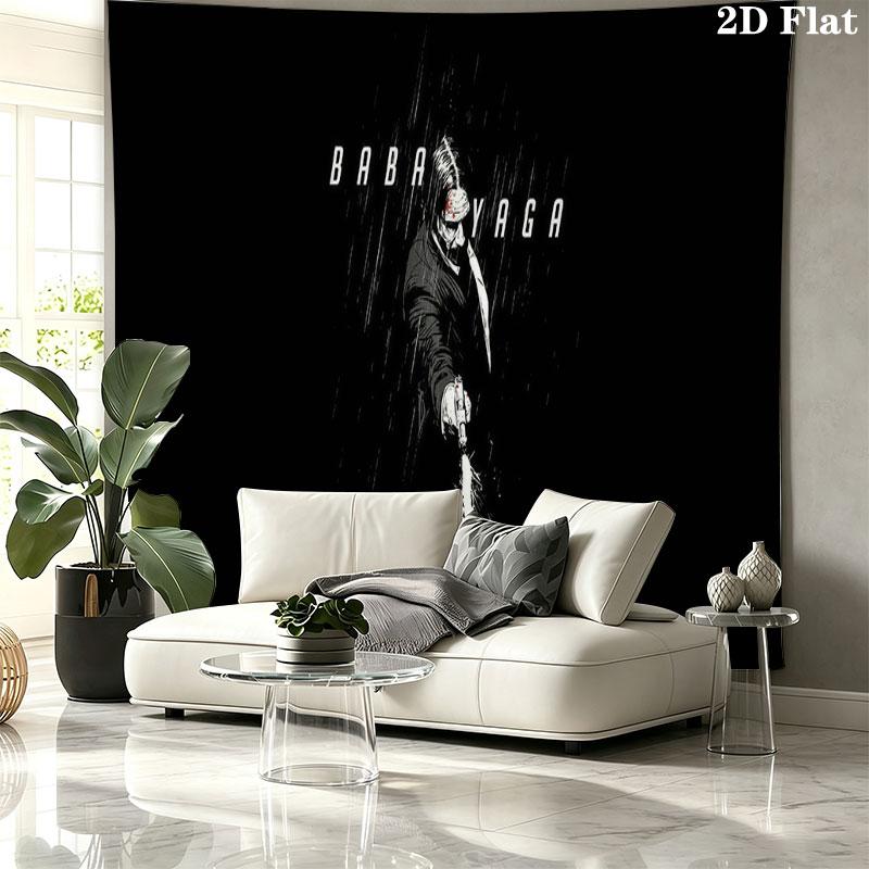 John Wick Art Wall tapestry, aesthetic printed fabric blanket, suitable for bedroom, living room, and home decor.