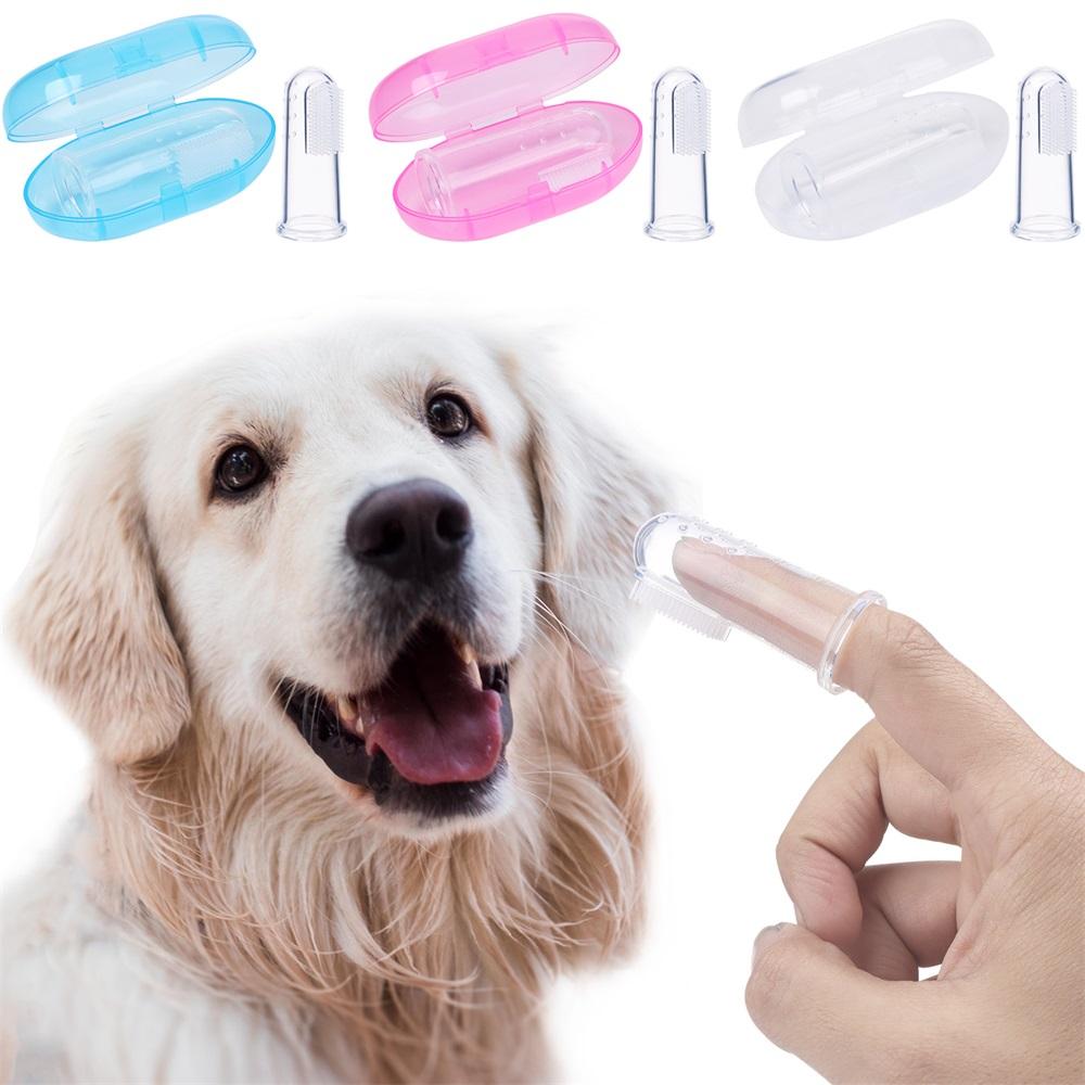 Supplies Soft Bristles PP Storage Box Pet Teeth Cleaning With Case Dog Toothbrush Finger Toothbrush
