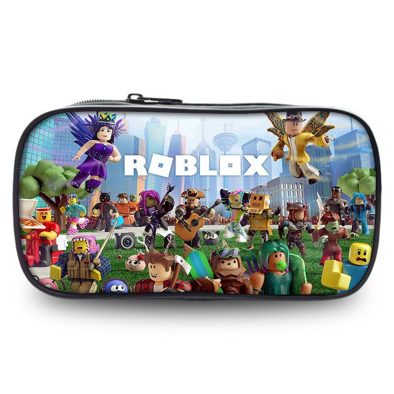 Вместительный пенал Roblox из прочной ткани Оксфорд с забавными рисунками для студентов