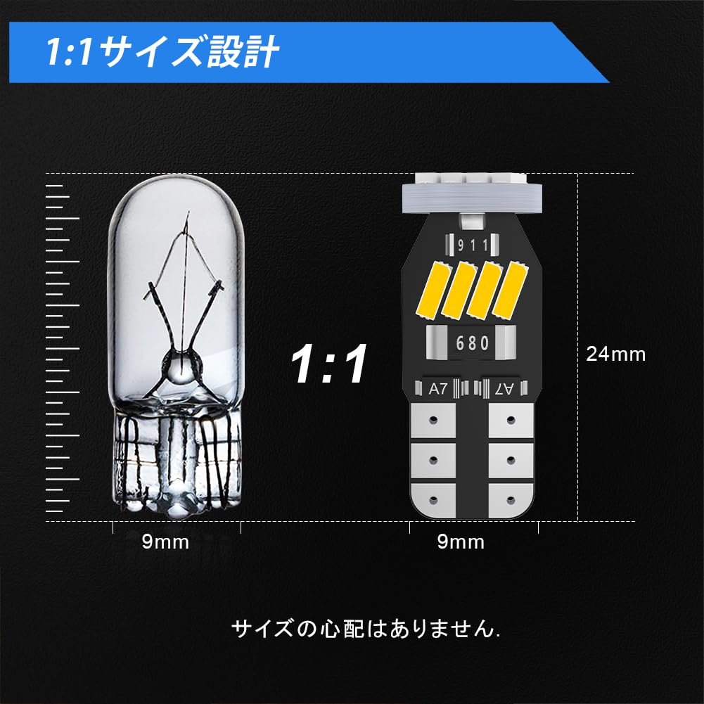 T10 LED Белый Взрывной Свет, 10 штук, Встроенный Канселлер, LED T10, Совместимый с Автомобилем