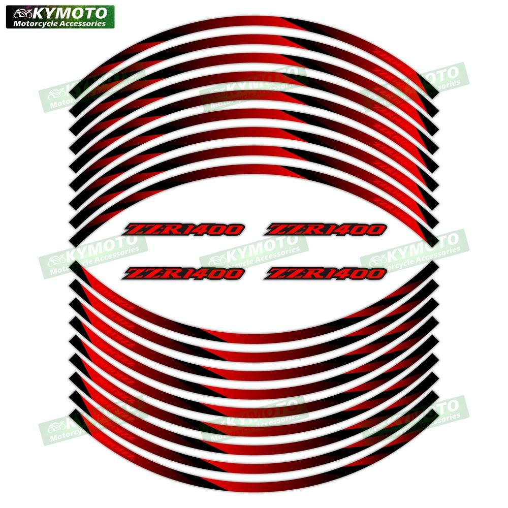 Для мотоцикла NINJA ZZR1200 ZZR1400 ZZR1100 17-дюймовые передние и задние колеса наклейки на обод колеса светоотражающие декоративные наклейки