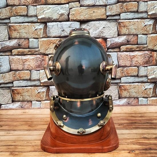 45,72 см Морской шлем для дайвинга Шлем для подводного плавания с аквалангом ВМС США Mark V Водолазный шлем с деревянной основой