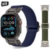Спортивный нейлоновый ремешок для Apple Watch Ultra 2 49 мм 45 мм 46 мм 44 мм Роскошный металлический браслет для IWatch Series 10 9 8 7 SE 6 5 Мягкий ремешок