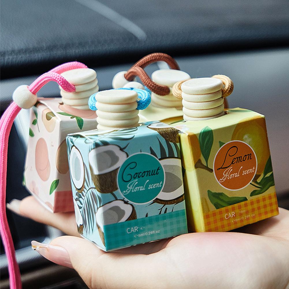 Car Air Hanging Fragrance Oil Diffuser Car Air Freshener Odor Eliminator Long Lasting Aromatherapy Car Decoration 8ml
