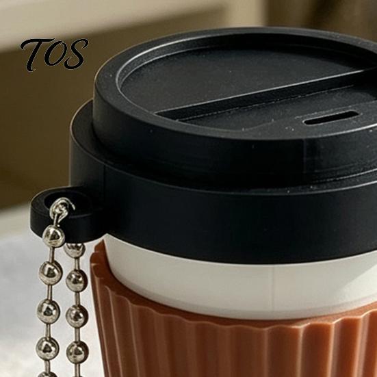 Focus Aid Clicker Toy 3D Printed Coffee Cup Clicker, Press Fidget for Hanging Stress Relief, Backpack Finger with Ball Chain