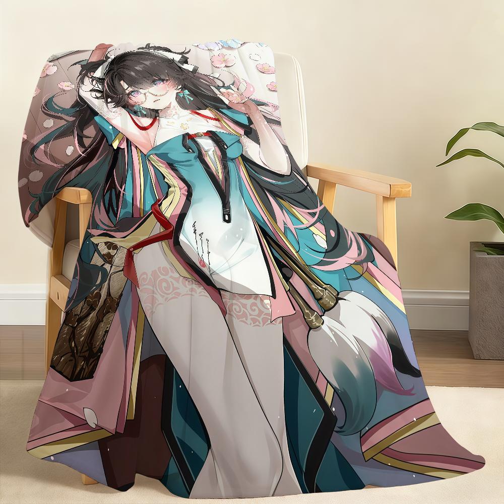 Hot Game Zhe zhi Wuthering Waves Blanket For Soft Throw Blanket for Picnic Bed Sofa Home Bedroom Cozy Warm Comfortable