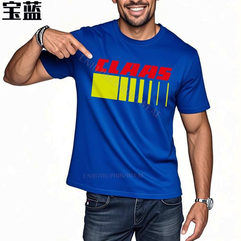 Tshirts for Unisex Vintage Crew Neck Tshirt Claas Logo On Black Daily Wear Trendy Tshirt Fashion Comfortable Round Neck Tee