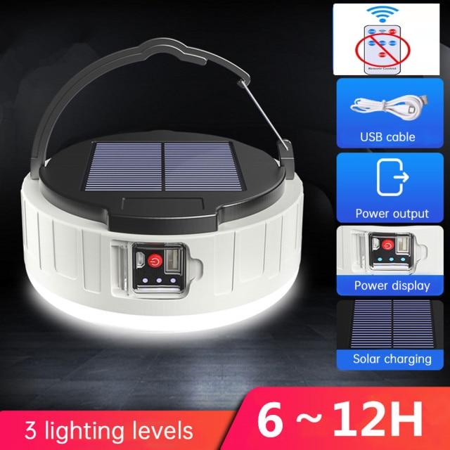Кемпинговый фонарь с дистанционным управлением, портативный светильник, солнечная лампа для кемпинга, палаточный фонарь, светодиодный аварийный перезаряжаемый аккумулятор солнечной энергии для портативного освещения