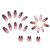 Artificial Nails Wine Red Smudge Flash Love Wear Nail Long Nail Art Transparent Hot Girl Ins Style False Nails 24 Pieces