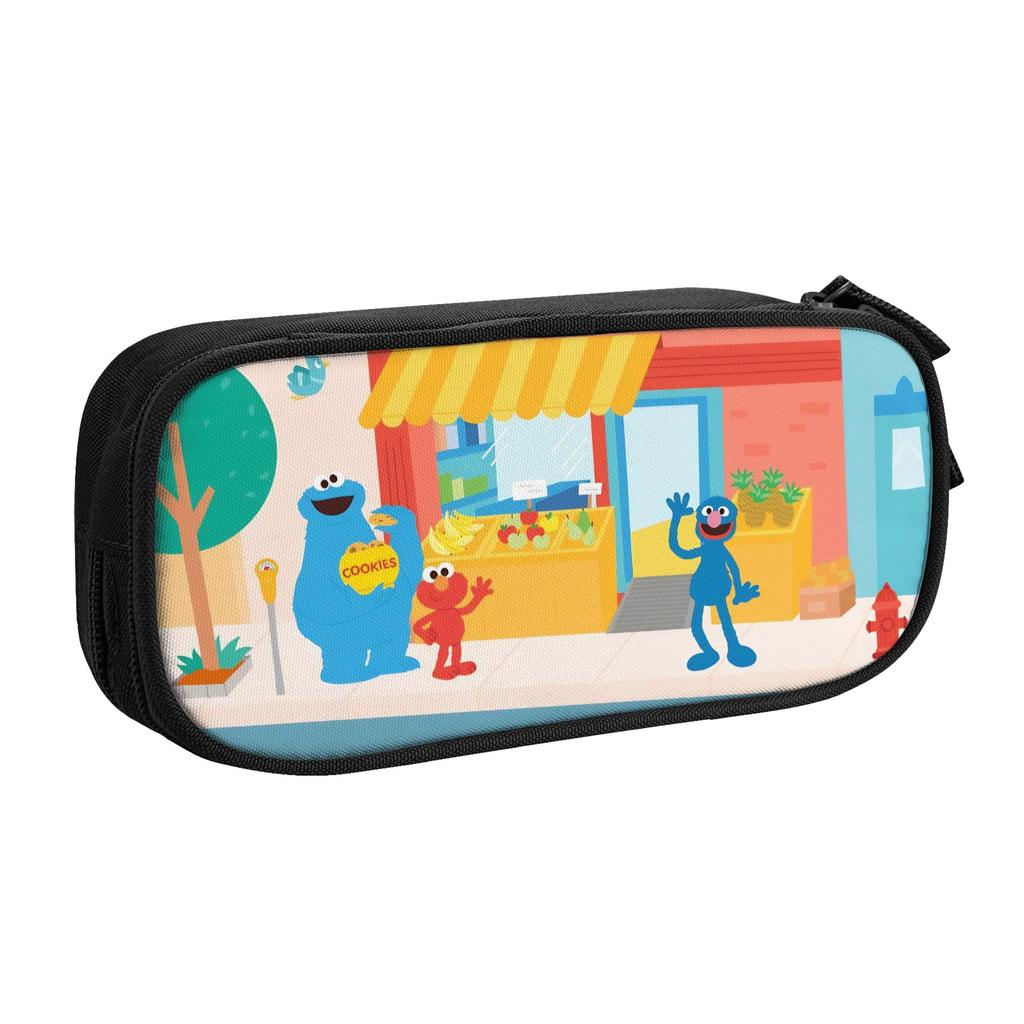 Sesames Streets Pencil Cases Cute Anime Cute Pen Box Bag Kids Big Capacity Students School Gifts Pencilcases
