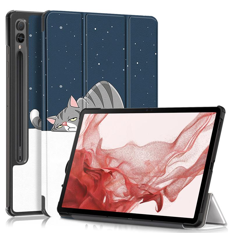 Tablet Case For Samsung Galaxy Tab S9 Plus Case 12.4 Folding Stand Hard PC Back Magnetic Book Cover For Samsung Galaxy S9 Plus Tablet Case