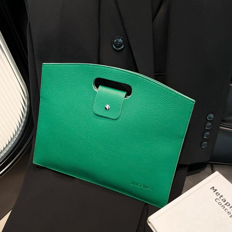 Office Worker Handbag Book Bag Portable Large Capacity Simple Korean Version Commuter Bag Women 2025 Solid Color Women's Bag Tide