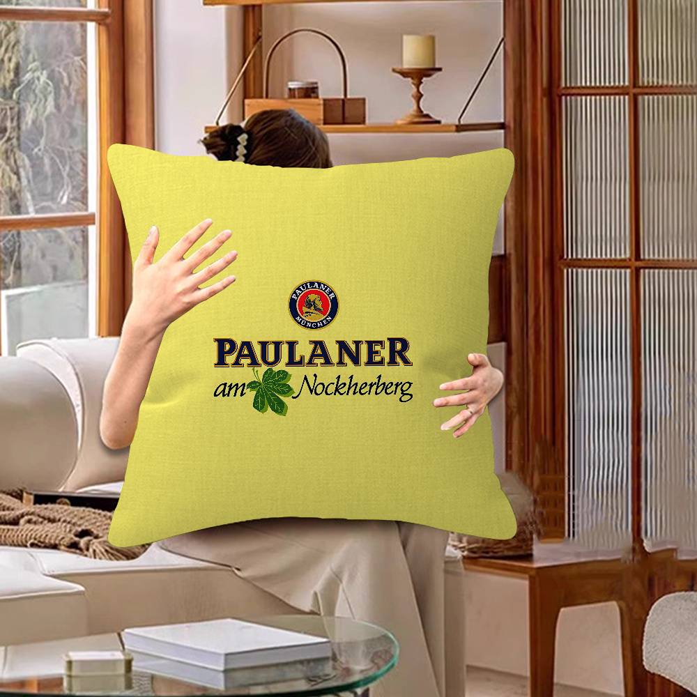 Немецкое пиво Paulaner Подушка Подарок Декор для дома и офиса Спальня Диван Автомобильная Подушка Чехол 45x45