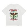Mens Oversized Vintage Washed Cotton T-Shirt With Cartoon Animal Print Streetwear Loose Fit Short Sleeve Tee