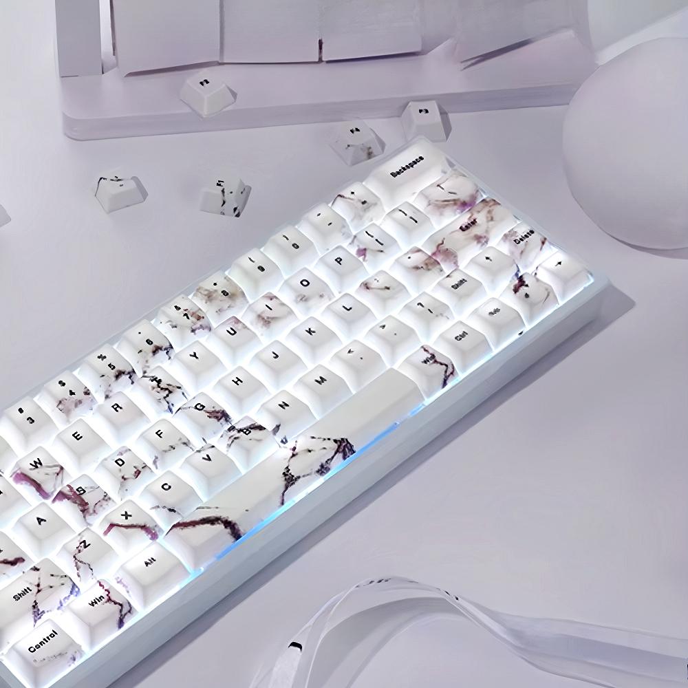 130 клавиш Клавиши с мраморной темой Cherry PBT 3.0 Осенний вид Персонализированные клавиши для механических клавиатур с переключателями Mx