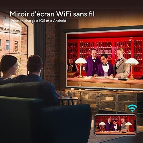 Vidéoprojecteur WiFi Bluetooth, AKIYO Mini Projecteur Portable avec Trépied, 720P Natif Supportée 1080P Projecteur Video Home Cinéma