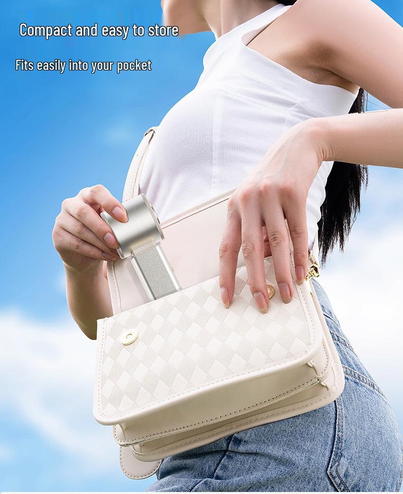 2026 Portable Rechargeable High-Speed Handheld USB Fan with Ice Compress for Outdoor Use
