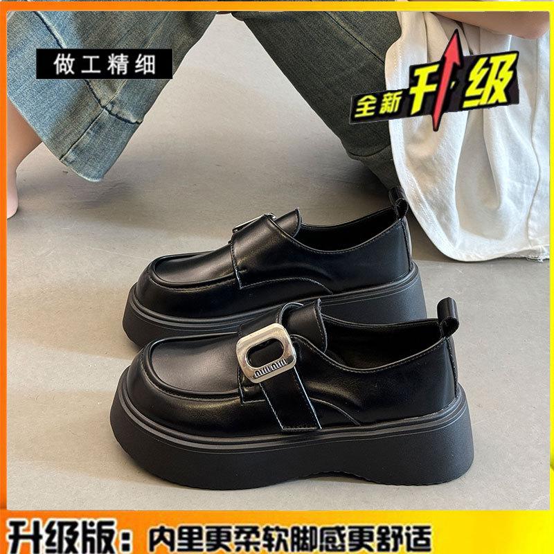 Женские кожаные лоферы на платформе 2025 весна и лето новые в британском стиле jk одинарная обувь маффин Мэри Джейн маленькие кожаные туфли женские