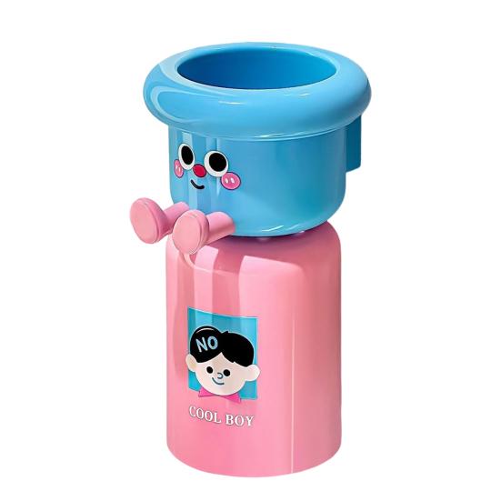 Cartoon Toothbrush Cup Holder Wall Mounted Storage Rack Space Saving Magnetic Upside Down Mouthwash Cups No-Drill Bathroom Organizer