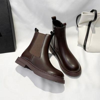 Модные женские ботильоны на щиколотке с нескользящей подошвой, теплые однотонные ботильоны на флисовой подкладке, осень-зима, высокое качество, тренд 2025, новая рок-женская короткая обувь