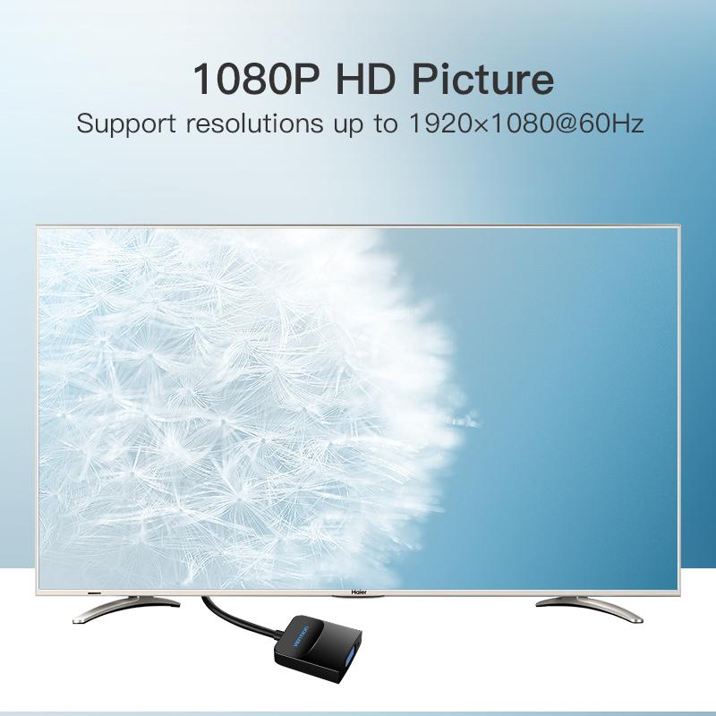 Адаптер Vention Displayport to VGA 1080P Display Port Male to VGA Female Converter для проектора HDTV монитора DP to VGA адаптер